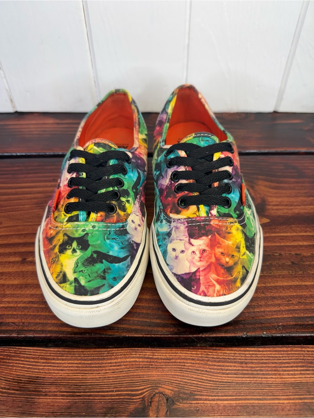 Vans x ASPCA Rainbow Kitty Authentic Lo Pro Cat Print Sneakers Women’s 8.5